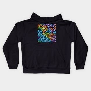 Modern Geometric Art  Rainbow Pride Stained Glass Pattern Kids Hoodie